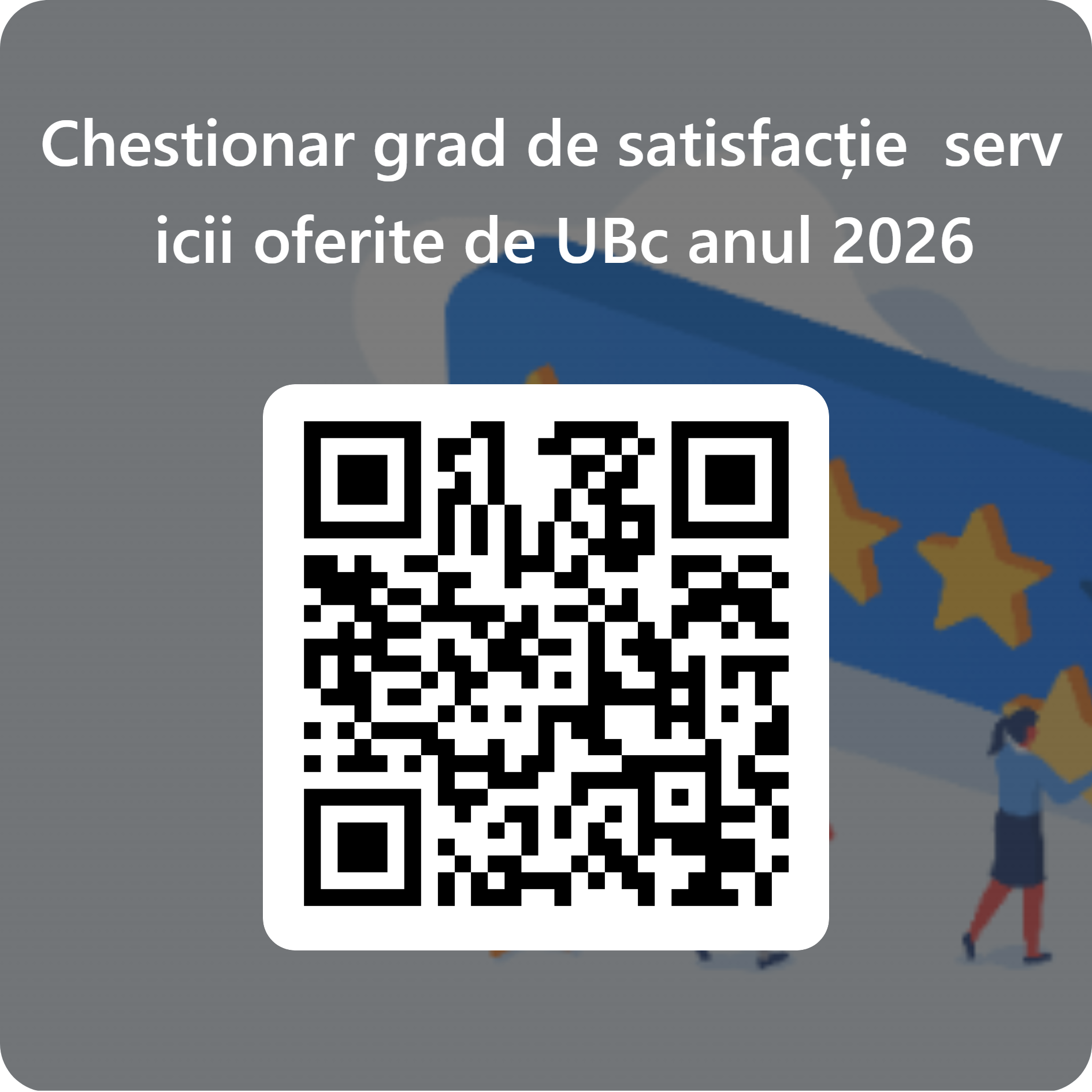 Chestionar grad de satisfacție — scanează codul QR